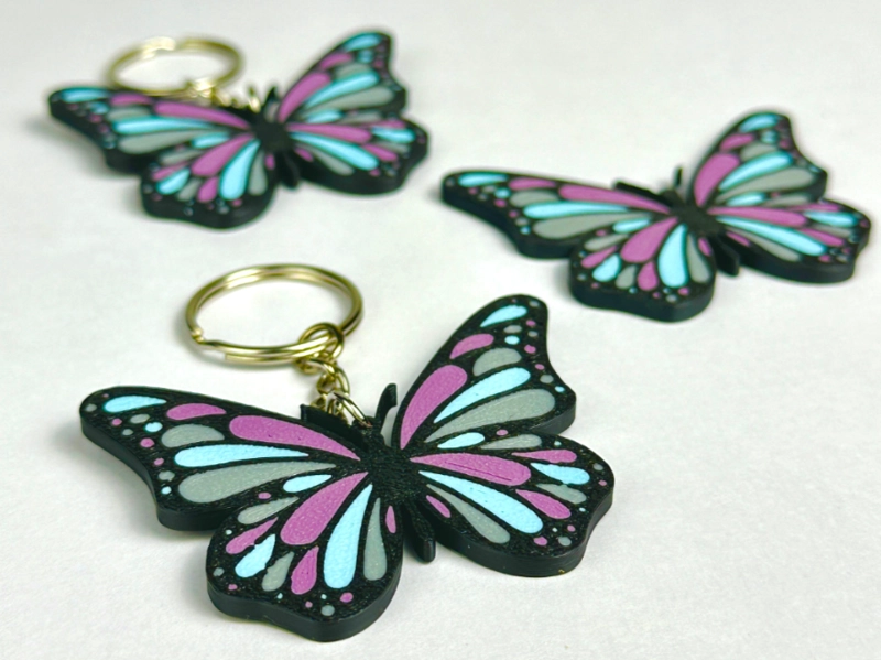 LLAVERO DE MARIPOSA MULTICOLOR - 2