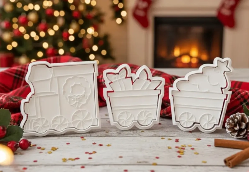 CORTADORES DE GALLETAS - TREN NAVIDEÑO (PACK 3 UN) - 1