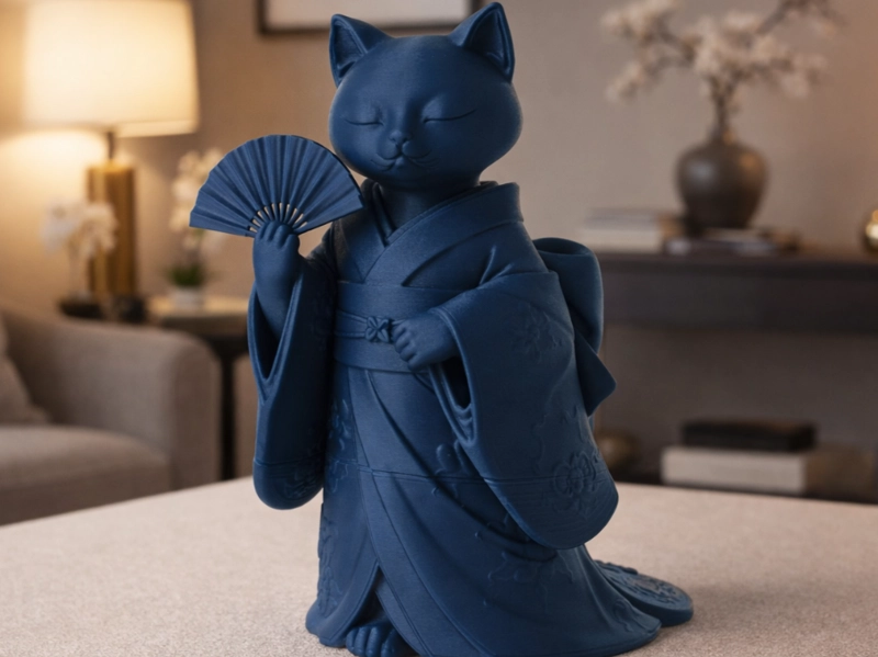 ESCULTURA DECORATIVA- GATO CON KIMONO - 2