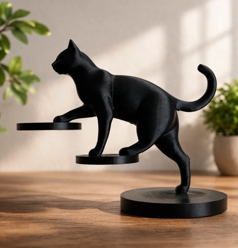 ESTATUA DE GATO EQUILIBRADO - 2