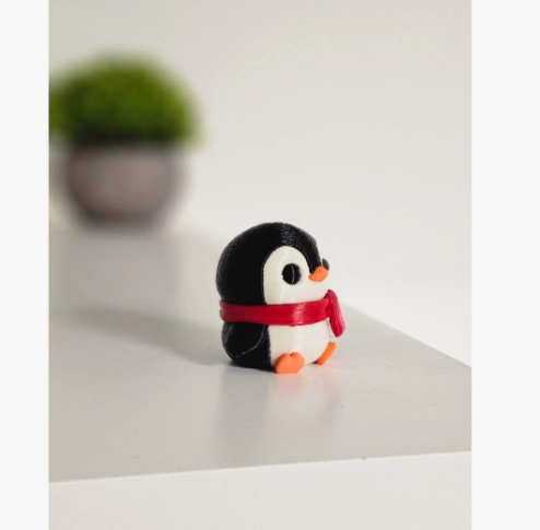 MINI ESCULTURA DECORATIVA- PINGÜINO INVERNAL - 2