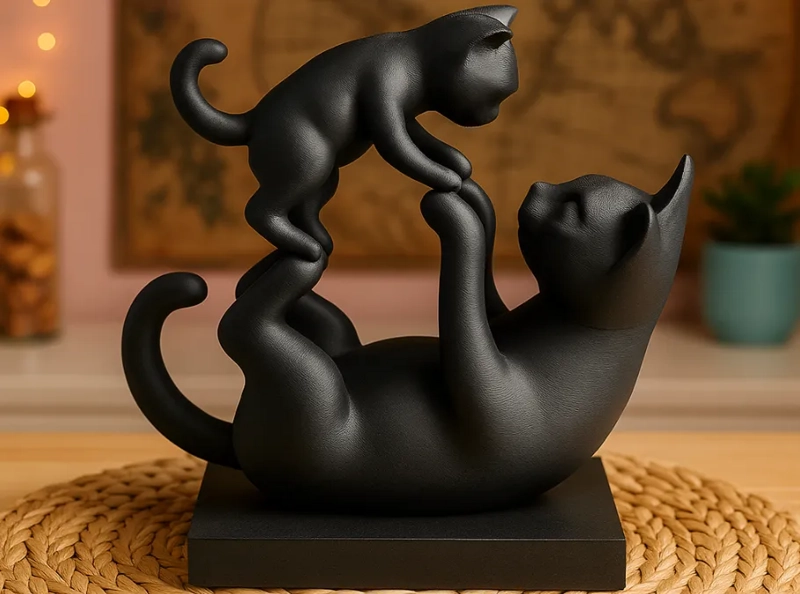ESCULTURA GATOS JUGUETONES - 1