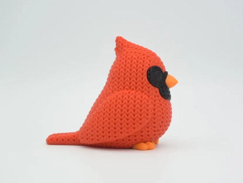 FIGURA PAJARO CARDENAL ESTILO TEJIDO - 1