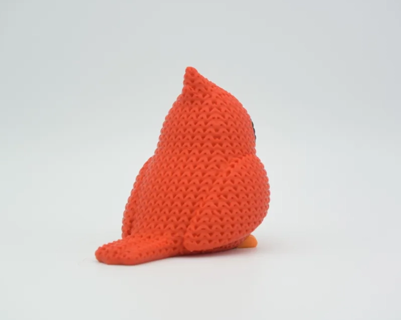 FIGURA PAJARO CARDENAL ESTILO TEJIDO - 3