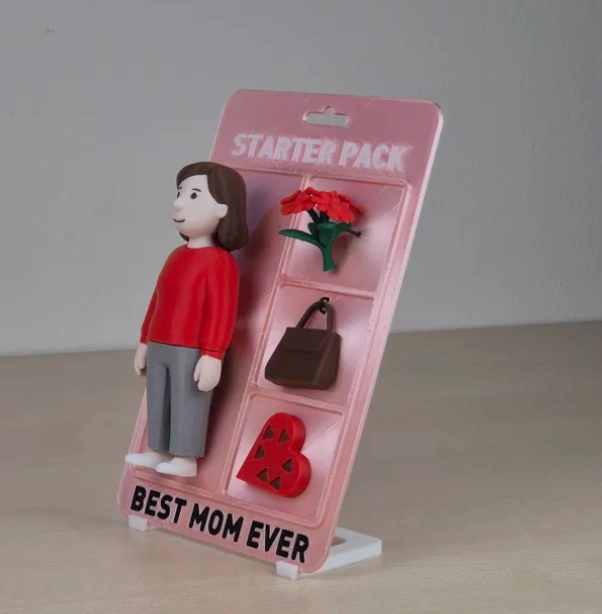 FIGURA DIA DE LA MAMA, CON ACCESORIOS Y PLACA - 1