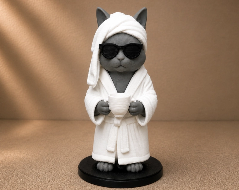 FIGURA DECORATIVA- GATO CAFETERO - 1