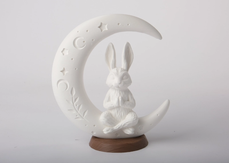 ESCULTURA DECORATIVA- CONEJO LUNAR - 1