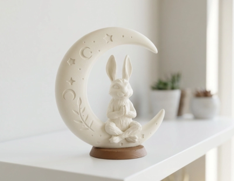 ESCULTURA DECORATIVA- CONEJO LUNAR - 2