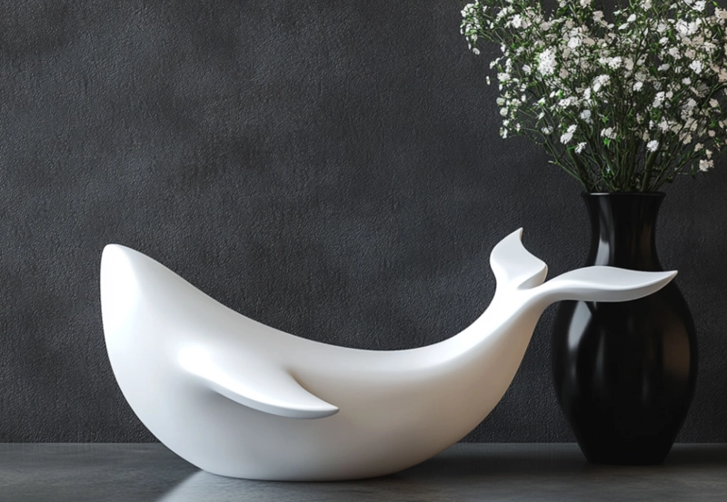 FIGURA DECORATIVA DE BALLENA MODERNA - 2