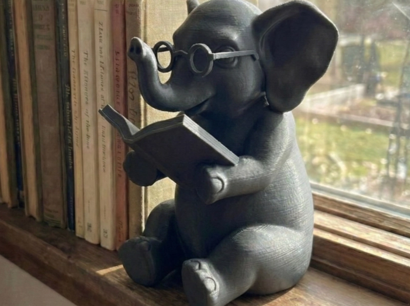 FIGURA DECORATIVA- ELEFANTE LECTOR - 2