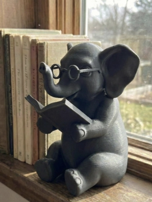 FIGURA DECORATIVA- ELEFANTE LECTOR - 3