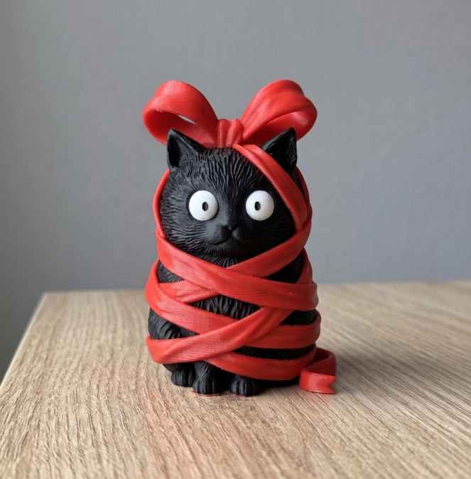 FIGURA DECORATIVA- GATO TRAVIESO ATADO - 2