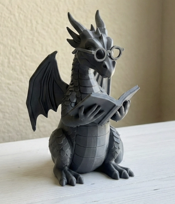 ESCULTURA DECORATIVA- DRAGON LECTOR - 2