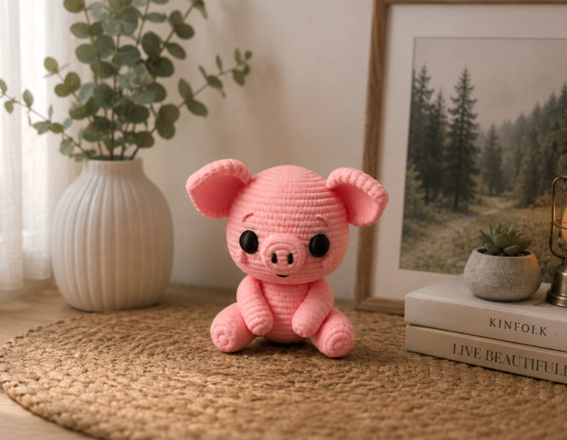 FIGURA DECORATIVA- CERDITO TIERNO DE PUNTO - 2