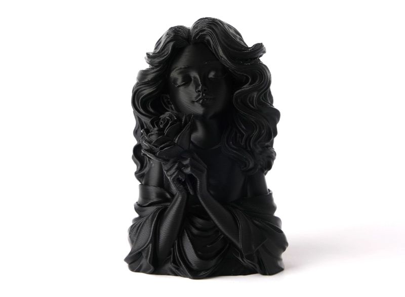 ESCULTURA DECORATIVA- NIÑA Y ROSA - 1