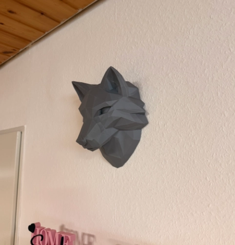 ESCULTURA DECORATIVA DE PARED PRINTS PATRO- CABEZA DE LOBO - 6