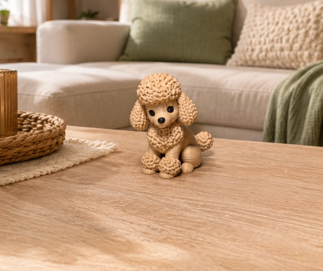 FIGURA DECORATIVA PRINTS PATRO- POODLE DE PUNTO - 1