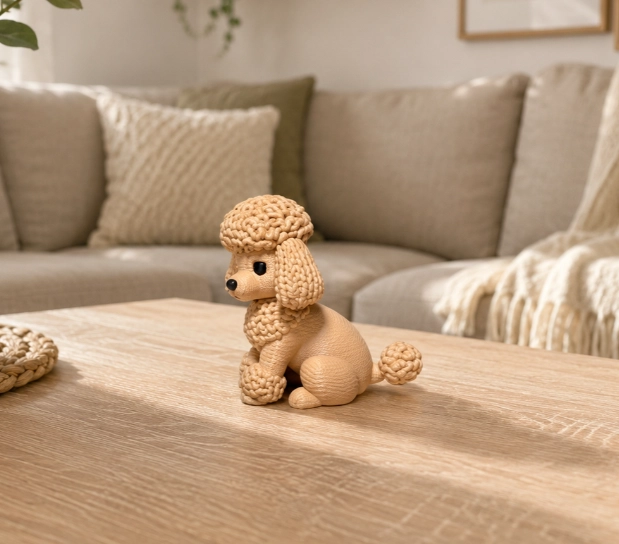 FIGURA DECORATIVA PRINTS PATRO- POODLE DE PUNTO - 5