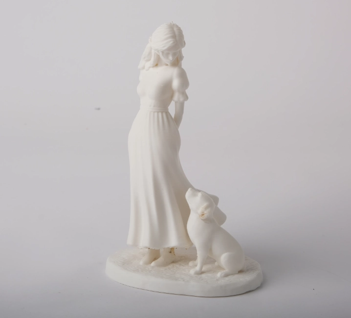 ESCULTURA DECORATIVA PRINTS PATRO- NIÑA Y SU PERRO - 4