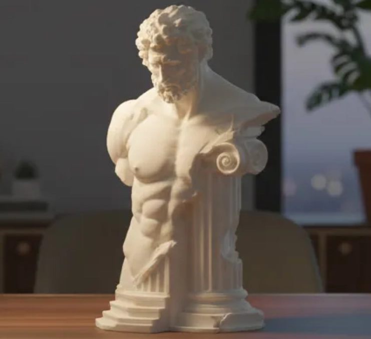 ESCULTURA DECORATIVA PRINTS PATRO- BUSTO DE HE ROE GRIEGO - 1
