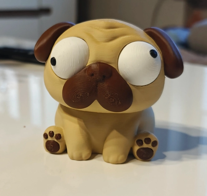 FIGURA DECORATIVA PRINTS PATRO- PUG OJOS SALTONES - 1