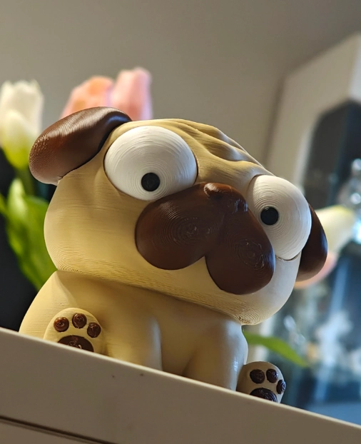 FIGURA DECORATIVA PRINTS PATRO- PUG OJOS SALTONES - 5
