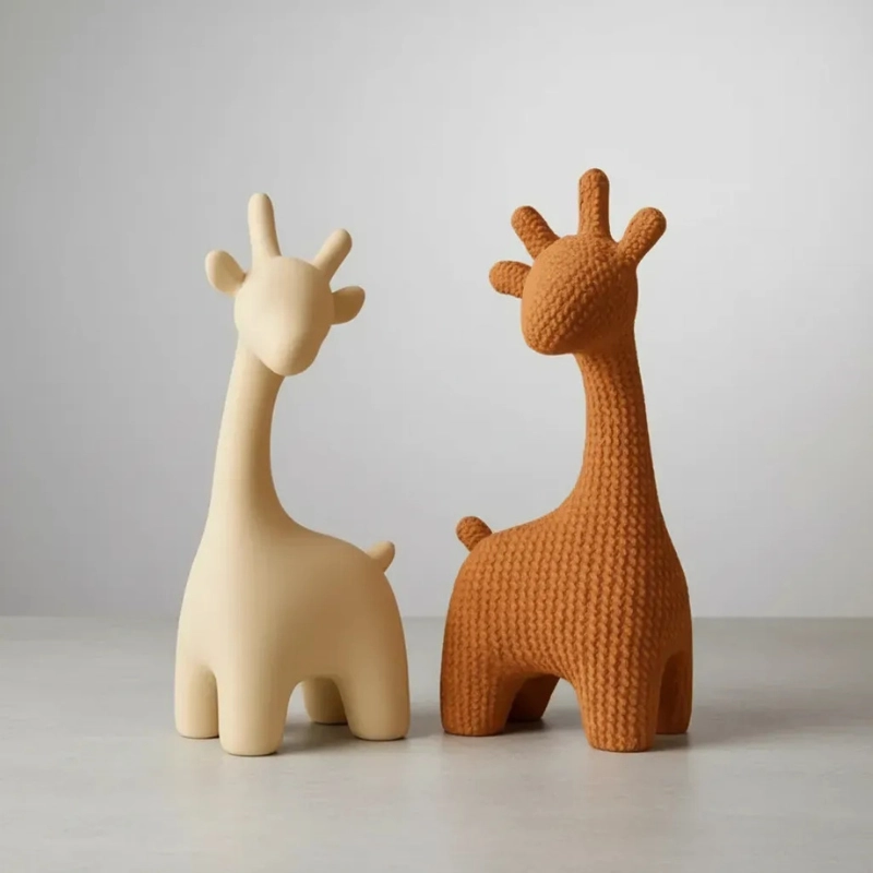 ESCULTURA MINIMALISTA PRINTS PATRO - JIRAFAS ESTILO TEJIDAS - 1