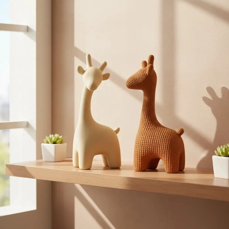 ESCULTURA MINIMALISTA PRINTS PATRO - JIRAFAS ESTILO TEJIDAS - 4