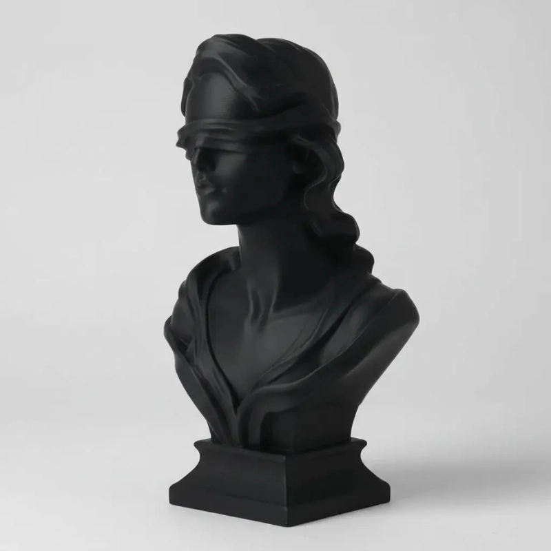 ESCULTURA ELEGANTE PRINTS PATRO - MUJER CON OJOS VENDADOS - 1
