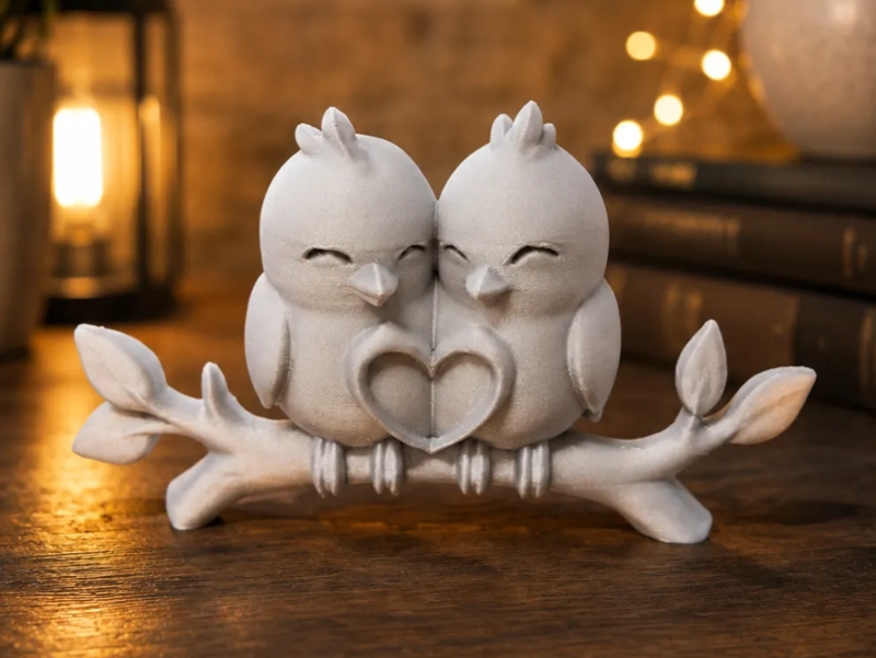 ESCULTURA DECORATIVA PRINTS PATRO- PAJARITOS ENAMORADOS - 1