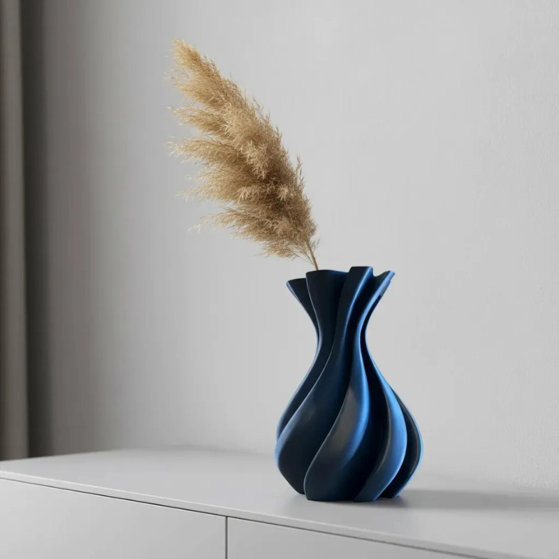 DECORACION ELEGANTE PRINTS PATRO - JARRON LYRA AZUL - 2