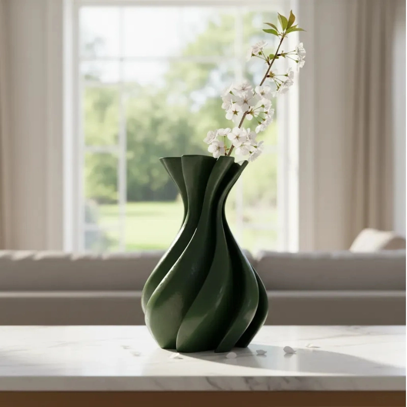 DECORACION ELEGANTE PRINTS PATRO - JARRON LYRA VERDE - 1