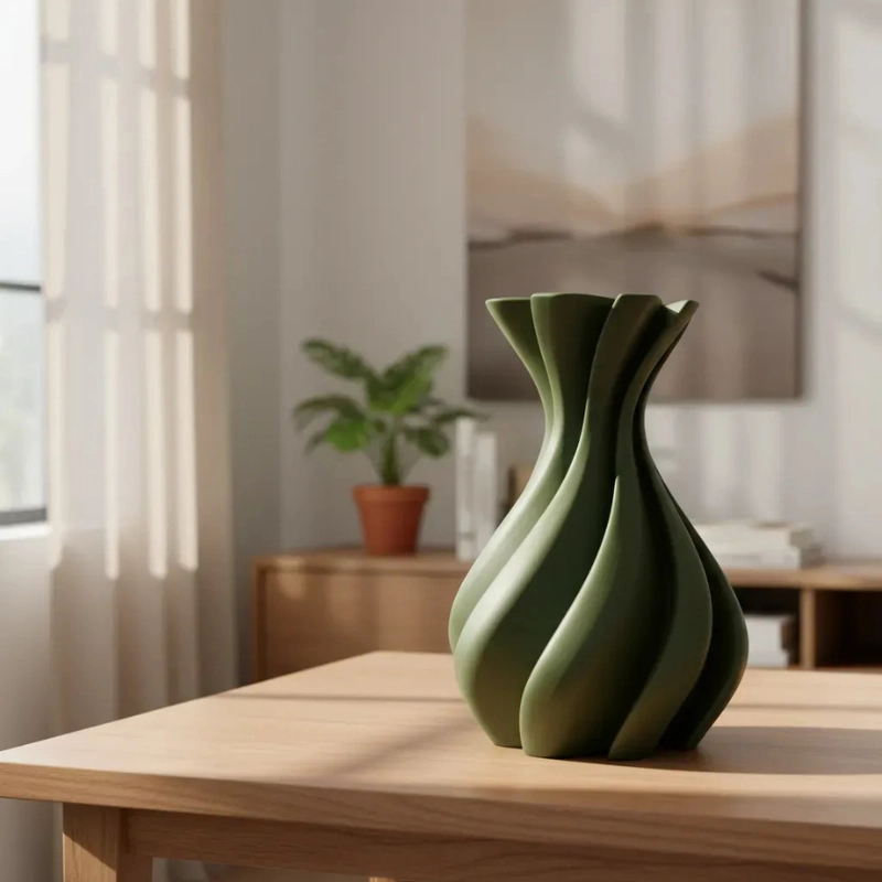 DECORACION ELEGANTE PRINTS PATRO - JARRON LYRA VERDE - 2
