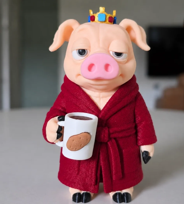 FIGURA DECORATIVA PRINTS PATRO- CERDITO REY - 1