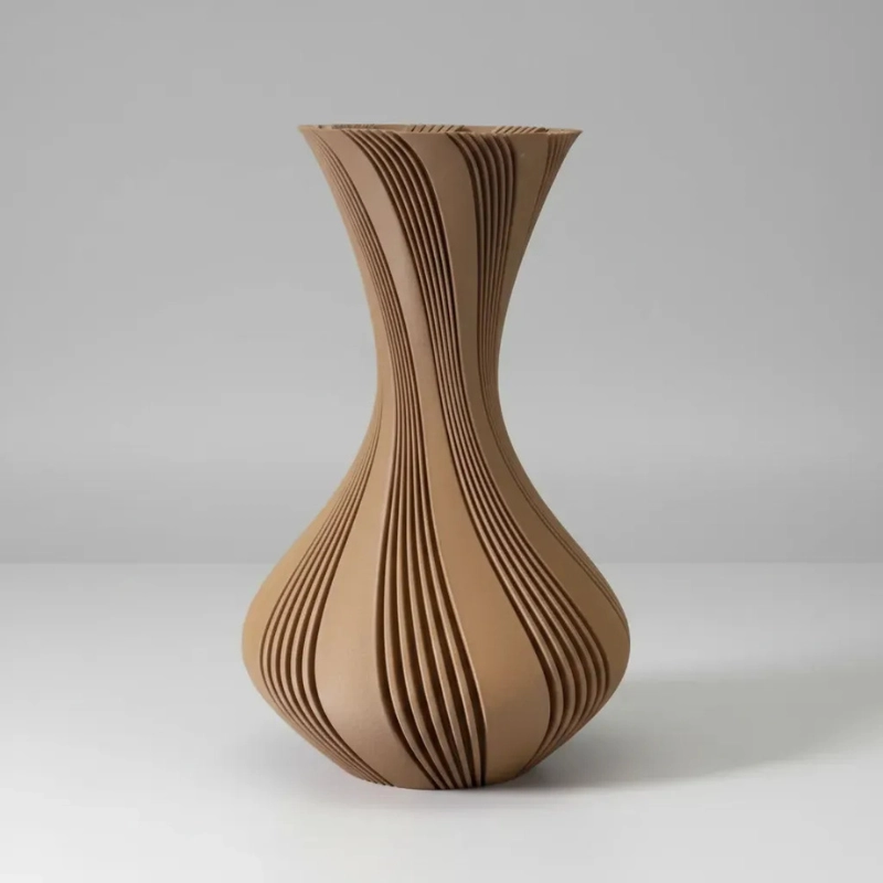 DECORACION ELEGANTE PRINTS PATRO - JARRON ESTILO VASE BEIGE - 1