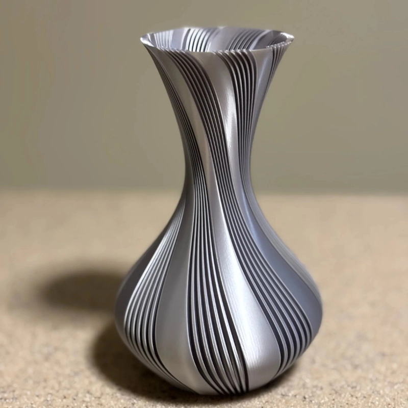 DECORACION ELEGANTE PRINTS PATRO - JARRON ESTILO VASE GRIS - 1