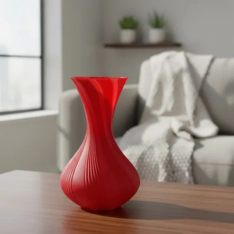 DECORACION ELEGANTE PRINTS PATRO - JARRON ESTILO VASE ROJO - 2