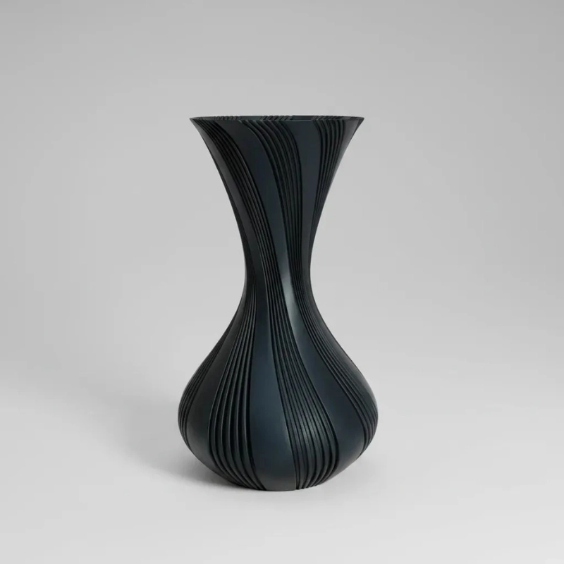DECORACION ELEGANTE PRINTS PATRO - JARRON ESTILO VASE NEGRO - 1