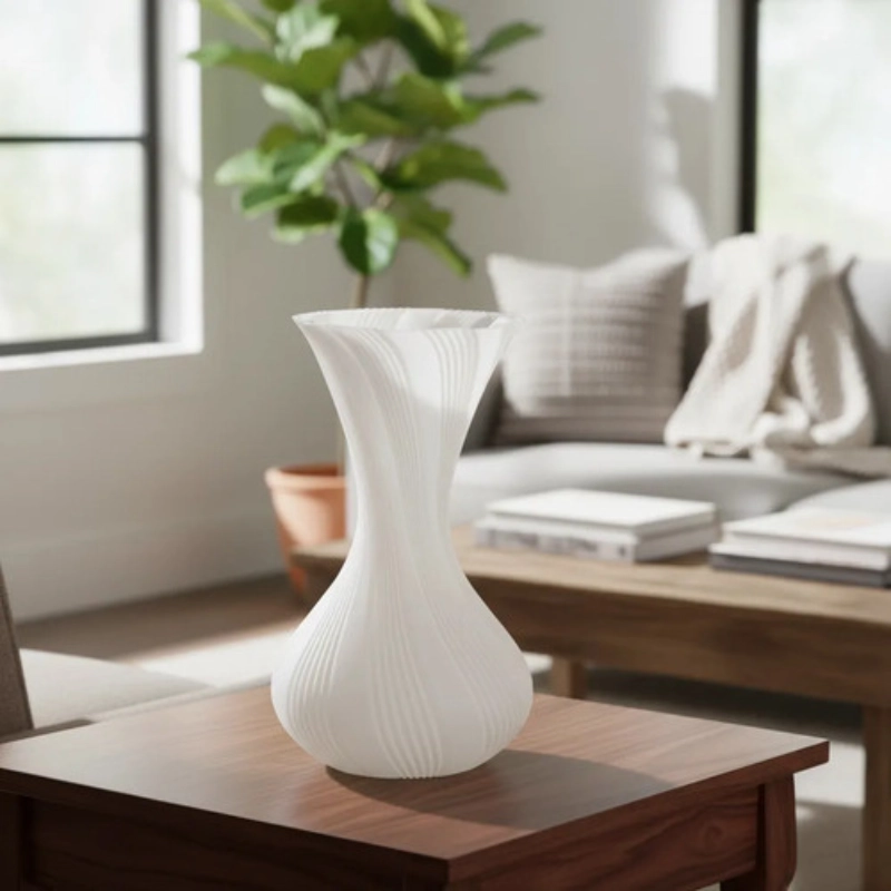 DECORACION ELEGANTE PRINTS PATRO - JARRON ESTILO VASE BLANCO - 2