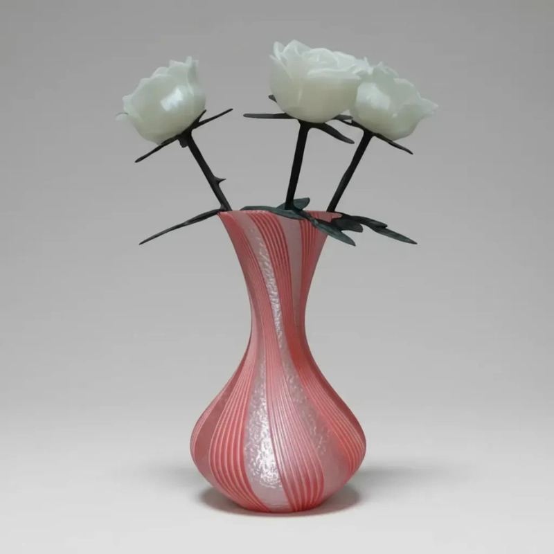 DECORACION ELEGANTE PRINTS PATRO - JARRON ESTILO VASE ROSADO - 1