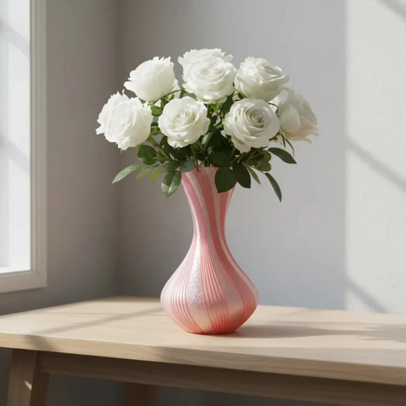 DECORACION ELEGANTE PRINTS PATRO - JARRON ESTILO VASE ROSADO - 2