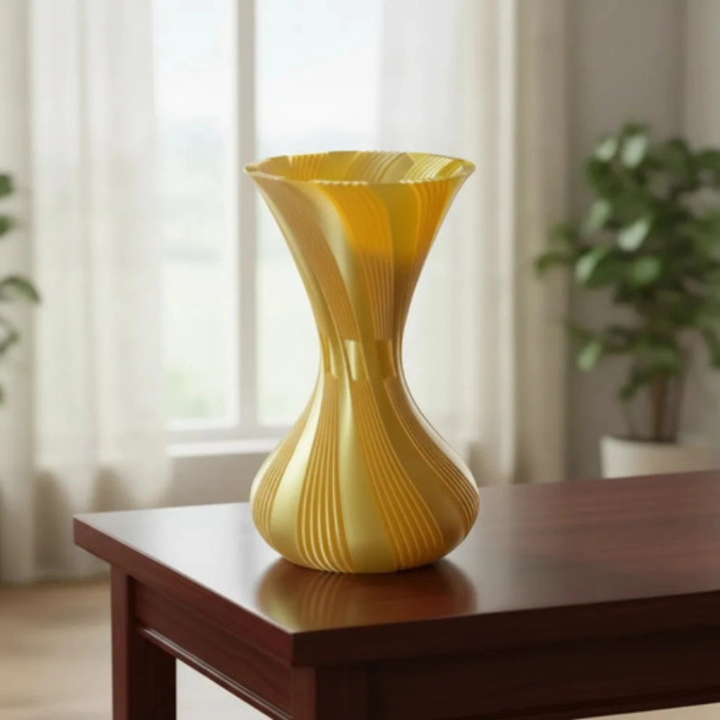 DECORACION ELEGANTE PRINTS PATRO - JARRON ESTILO VASE AMARILLO - 2