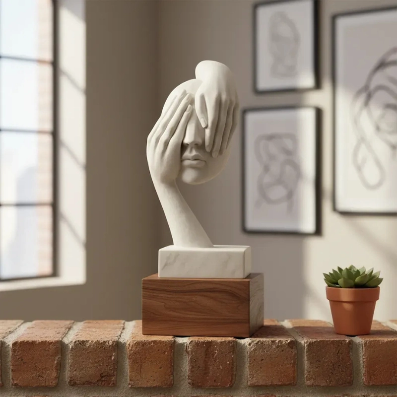 FIGURA DECORATIVA PRINTS PATRO - ROSTRO VELADO SURREALISTA - 3