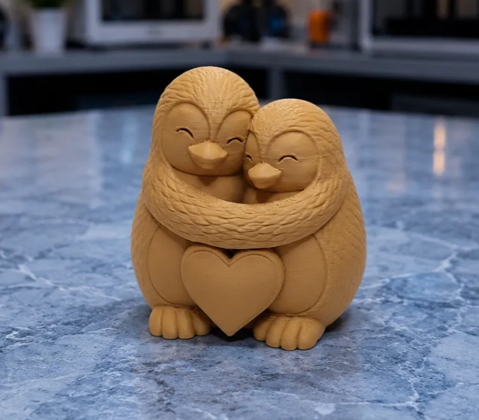 FIGURA DECORATIVA PRINTS PATRO- PAREJA PINGÜINO INVERNALES - 1
