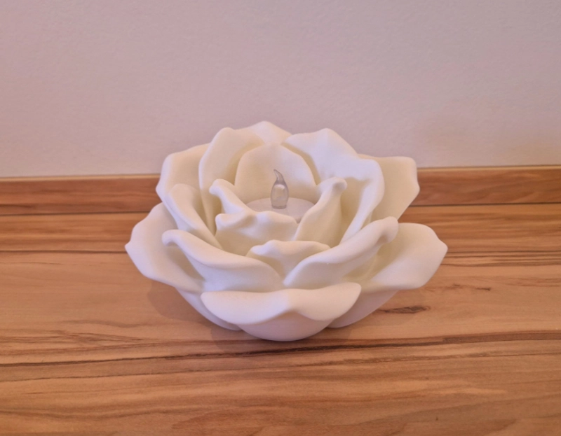 PORTAVELAS LED PRINTS PATRO- ROSA BLANCA - 2