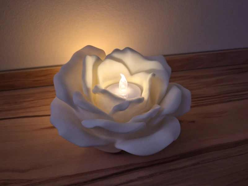 PORTAVELAS LED PRINTS PATRO- ROSA BLANCA - 3