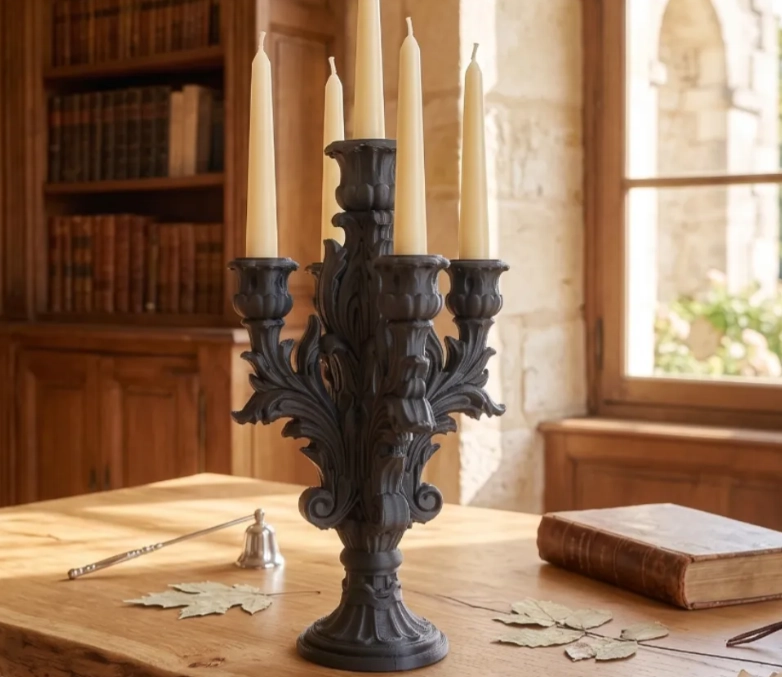 CANDELABRO PRINTS PATRO GOTICO DE 5 VELAS - 1