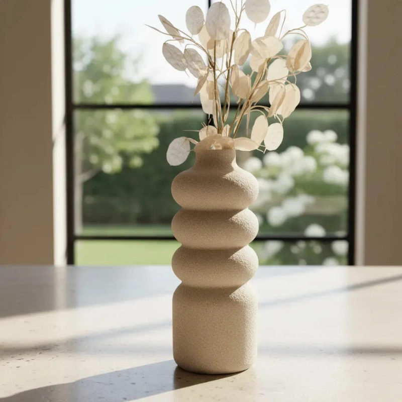 DECORACION ELEGANTE PRINTS PATRO - FLORERO ONDULADO MINIMALISTA - 2