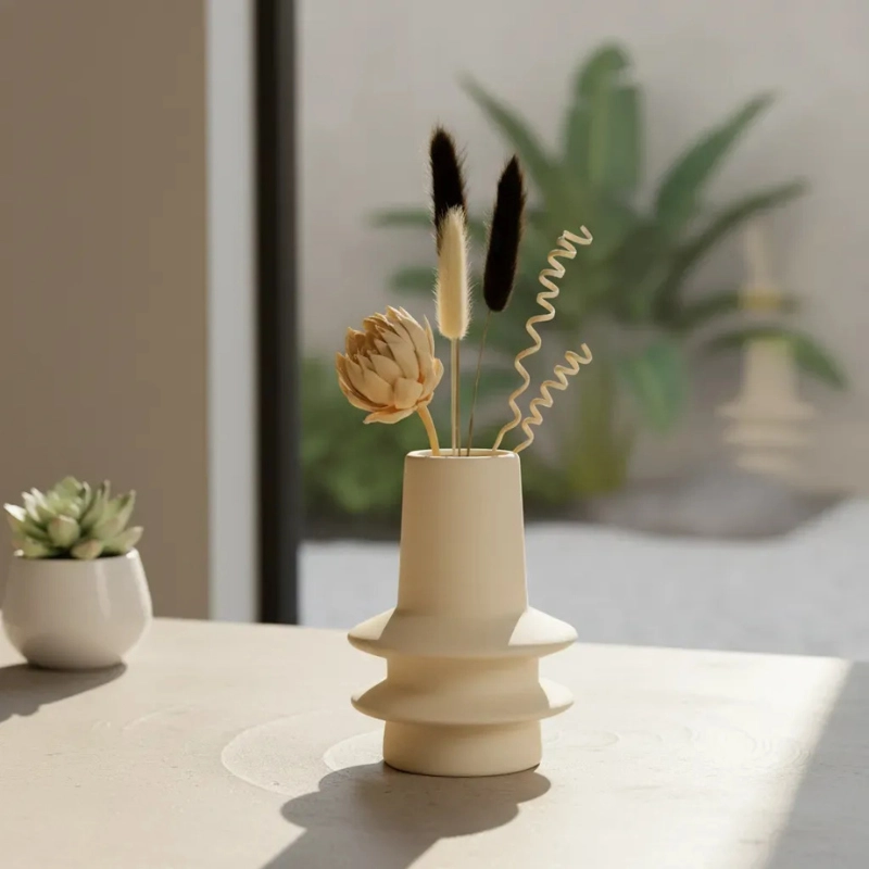 DECORACION ELEGANTE PRINTS PATRO - FLORERO ESTILO CERA TIER - 2