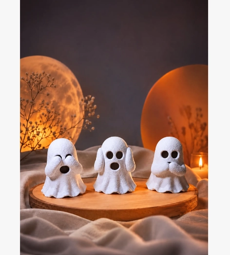 ESCULTURA DECORATIVA PRINTS PATRO- 3 FANTASMAS SABIOS - 2